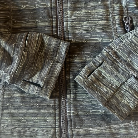 Lululemon Define Jacket Cyber Stripe Gator Green Black Size 10 - Picture 6 of 10